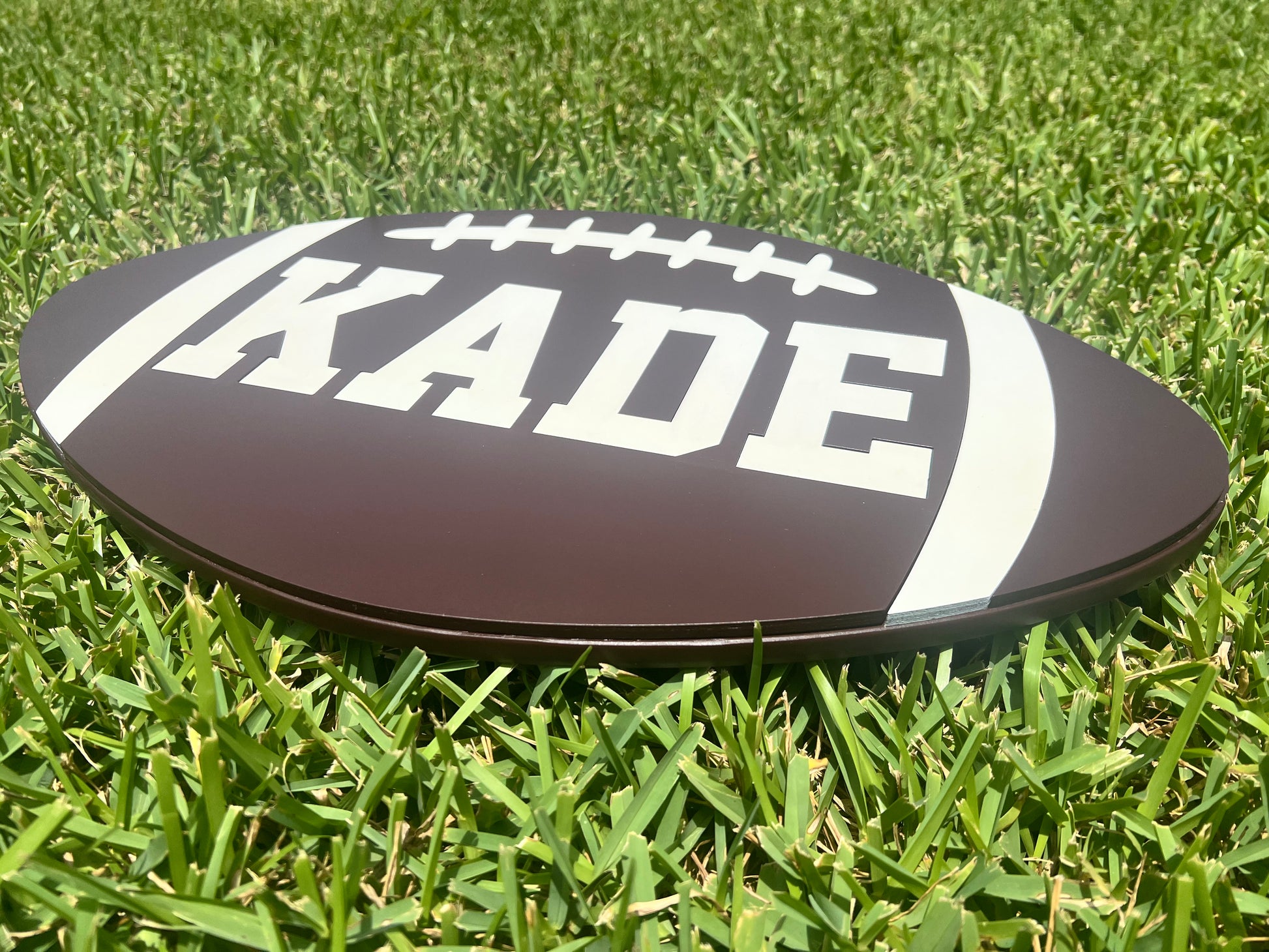 Wooden Football Name Sign