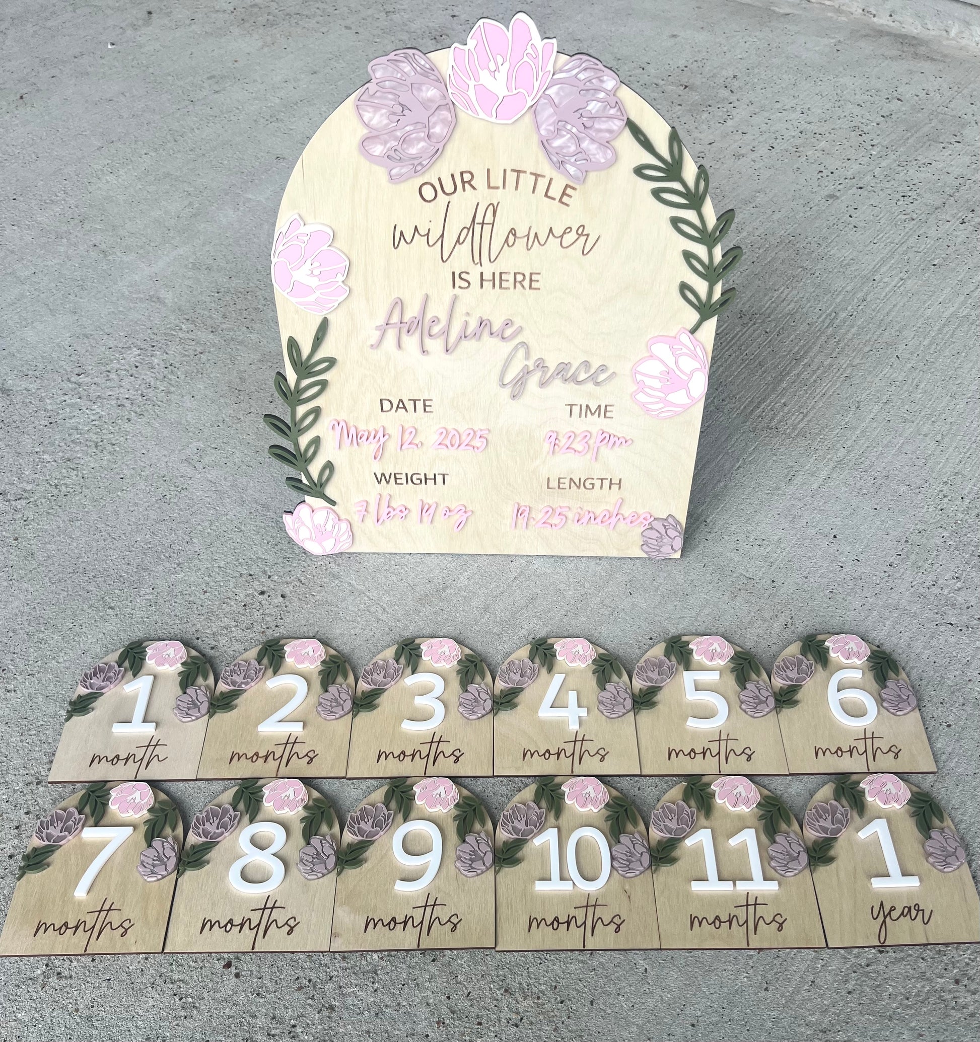 Peony Birth Milestone Set