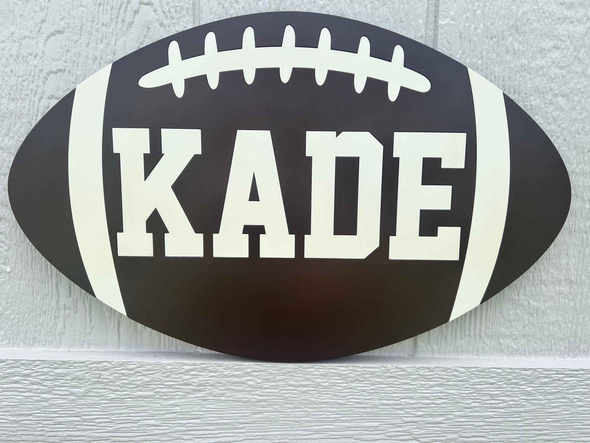 Wooden Football Name Sign