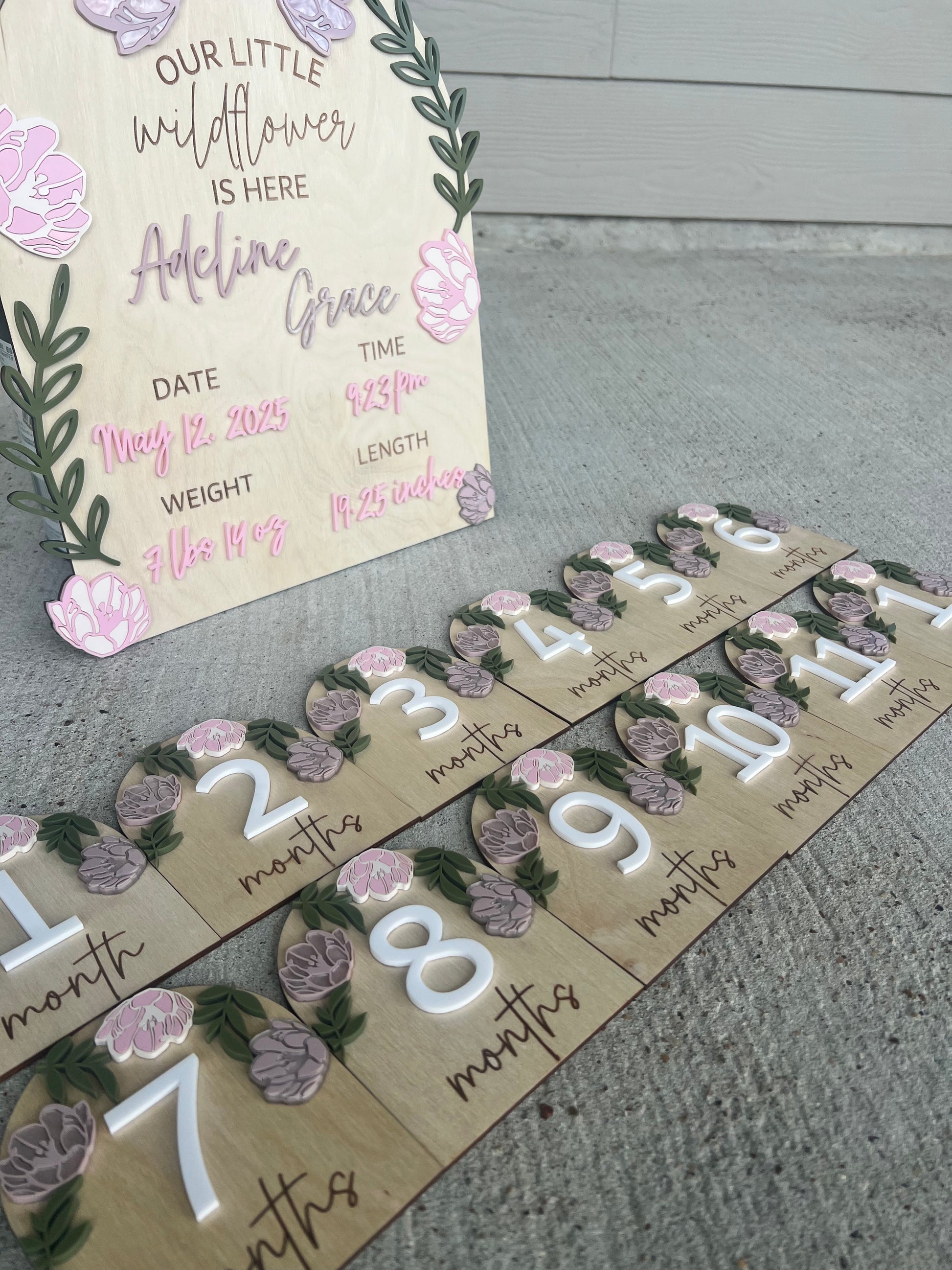 Peony Birth Milestone Set