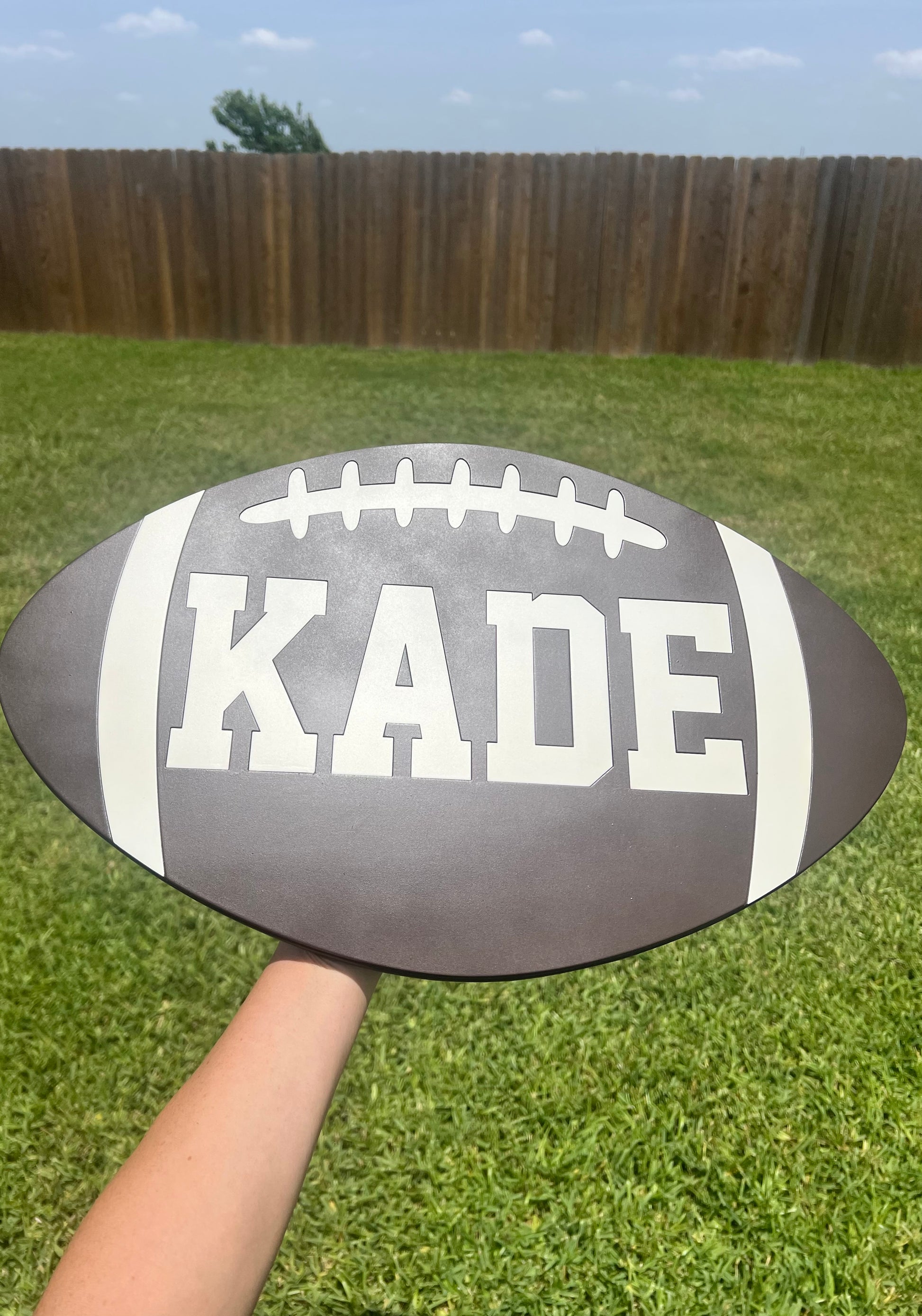 Wooden Football Name Sign