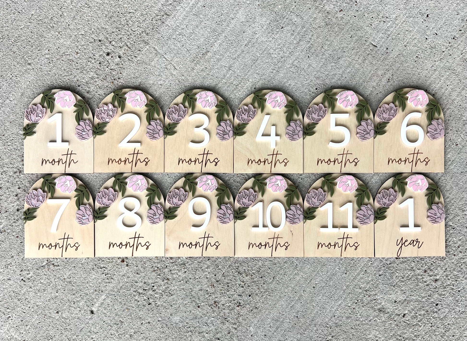 Peony Birth Milestone Set