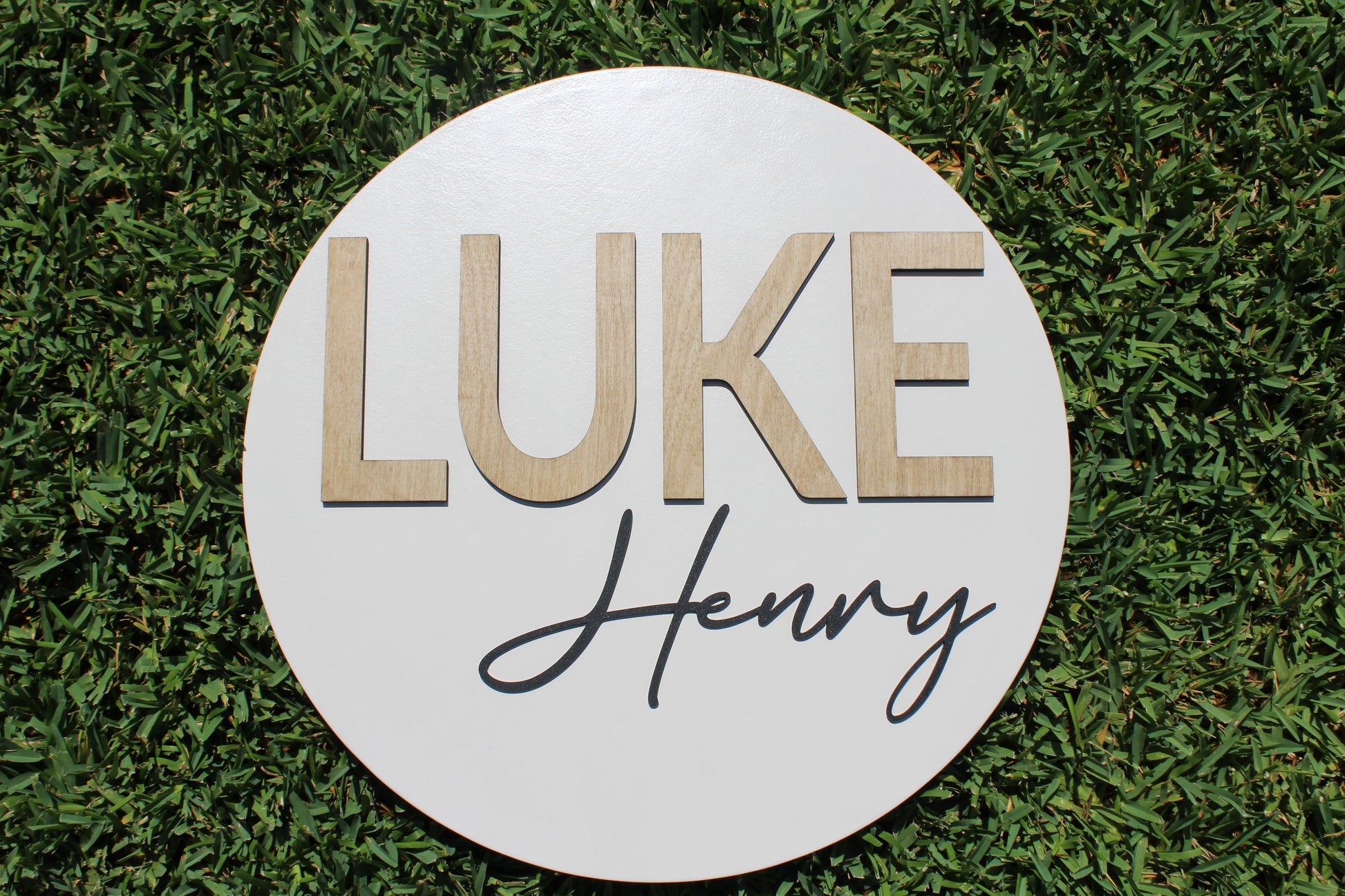Round Wooden Name Sign