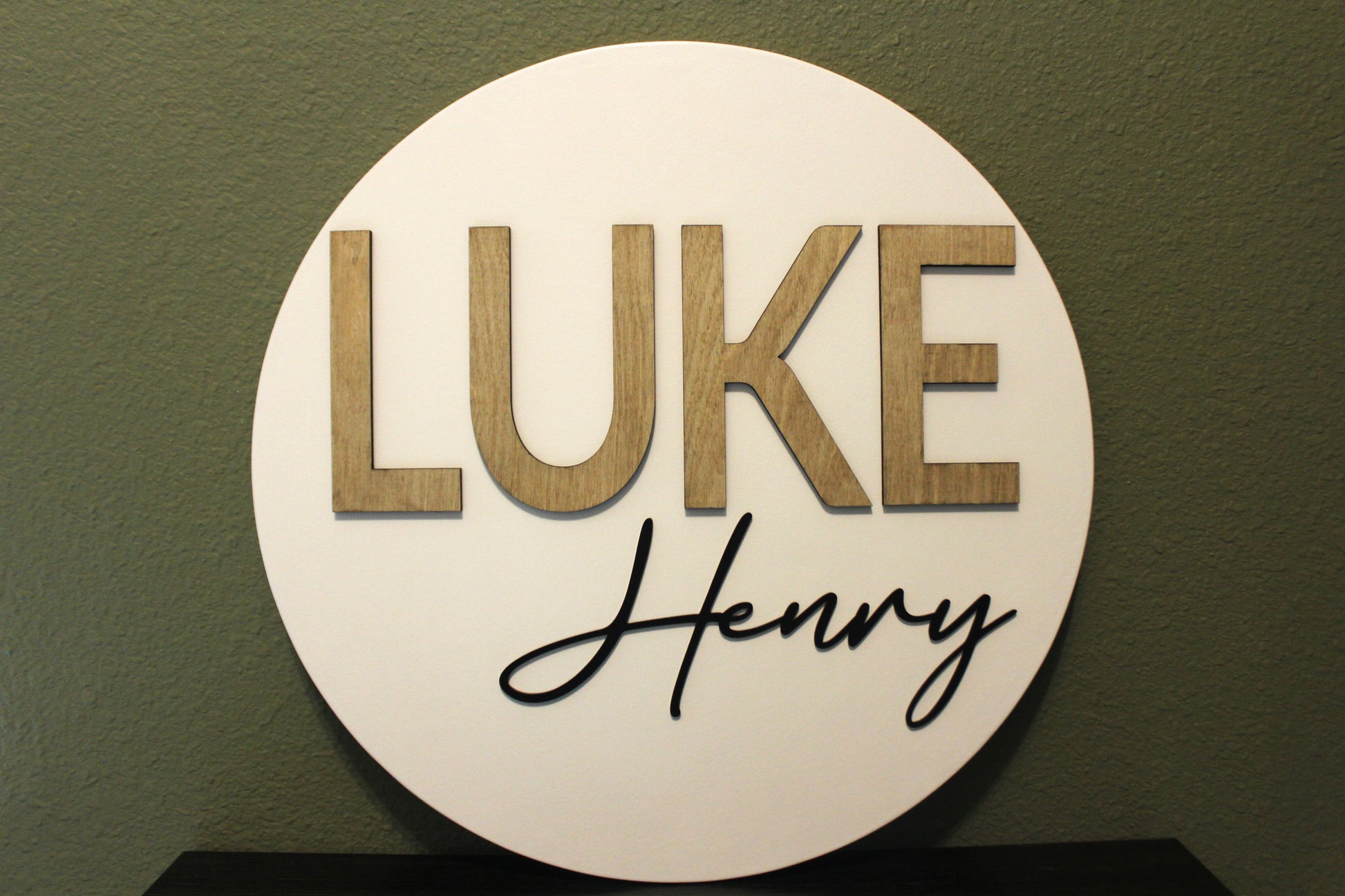 Round Wooden Name Sign