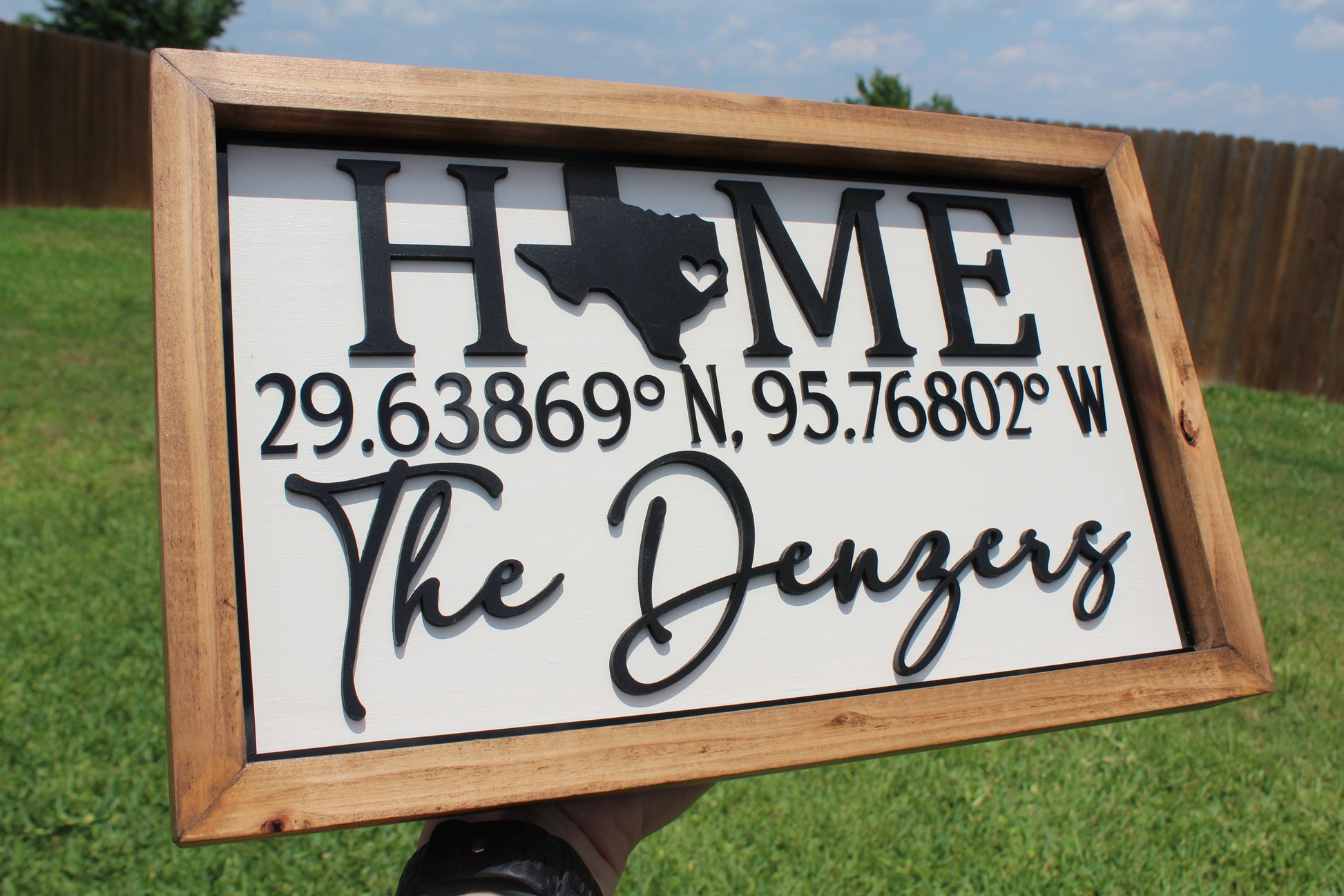 Wooden Coordinate Sign