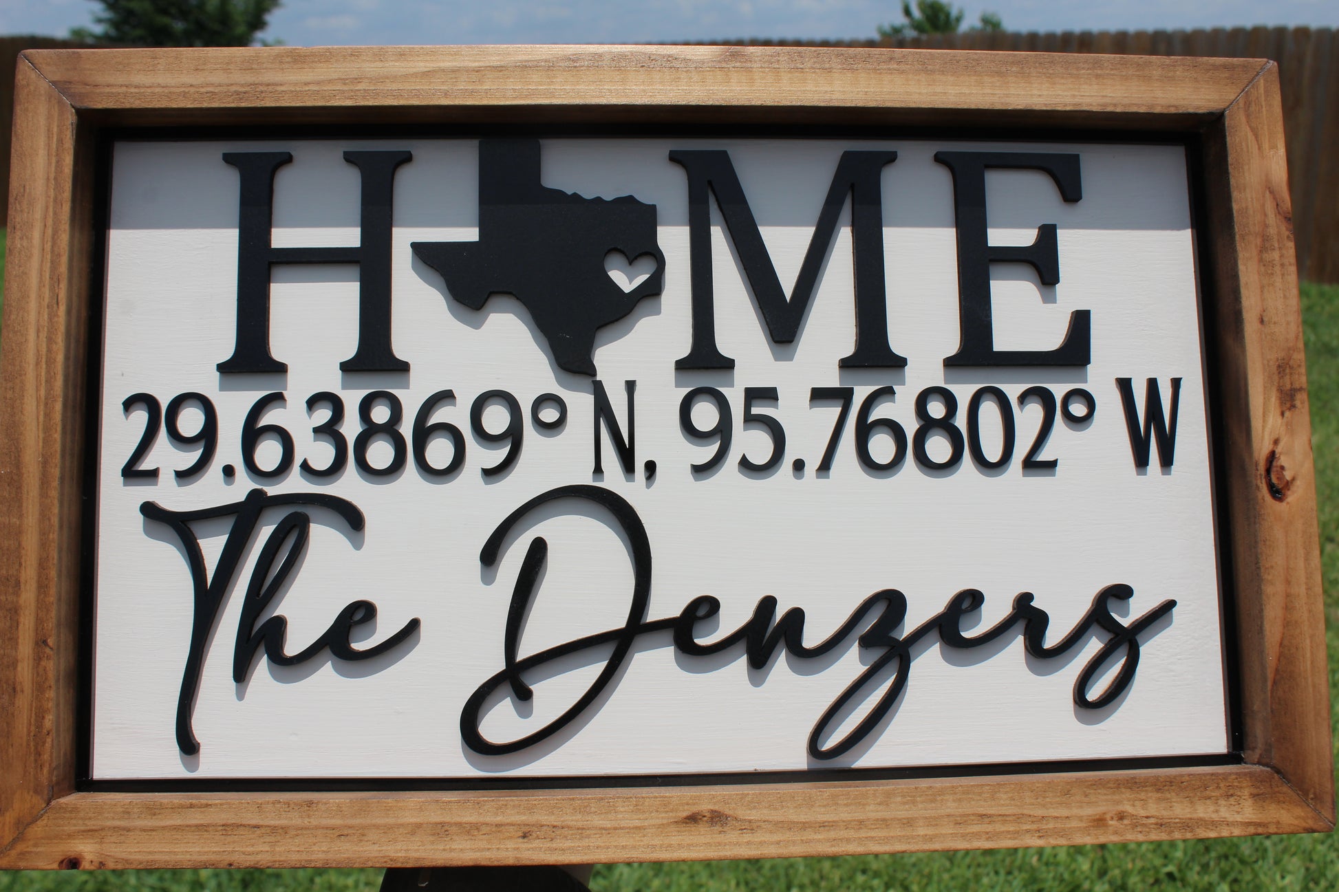 Wooden Coordinate Sign