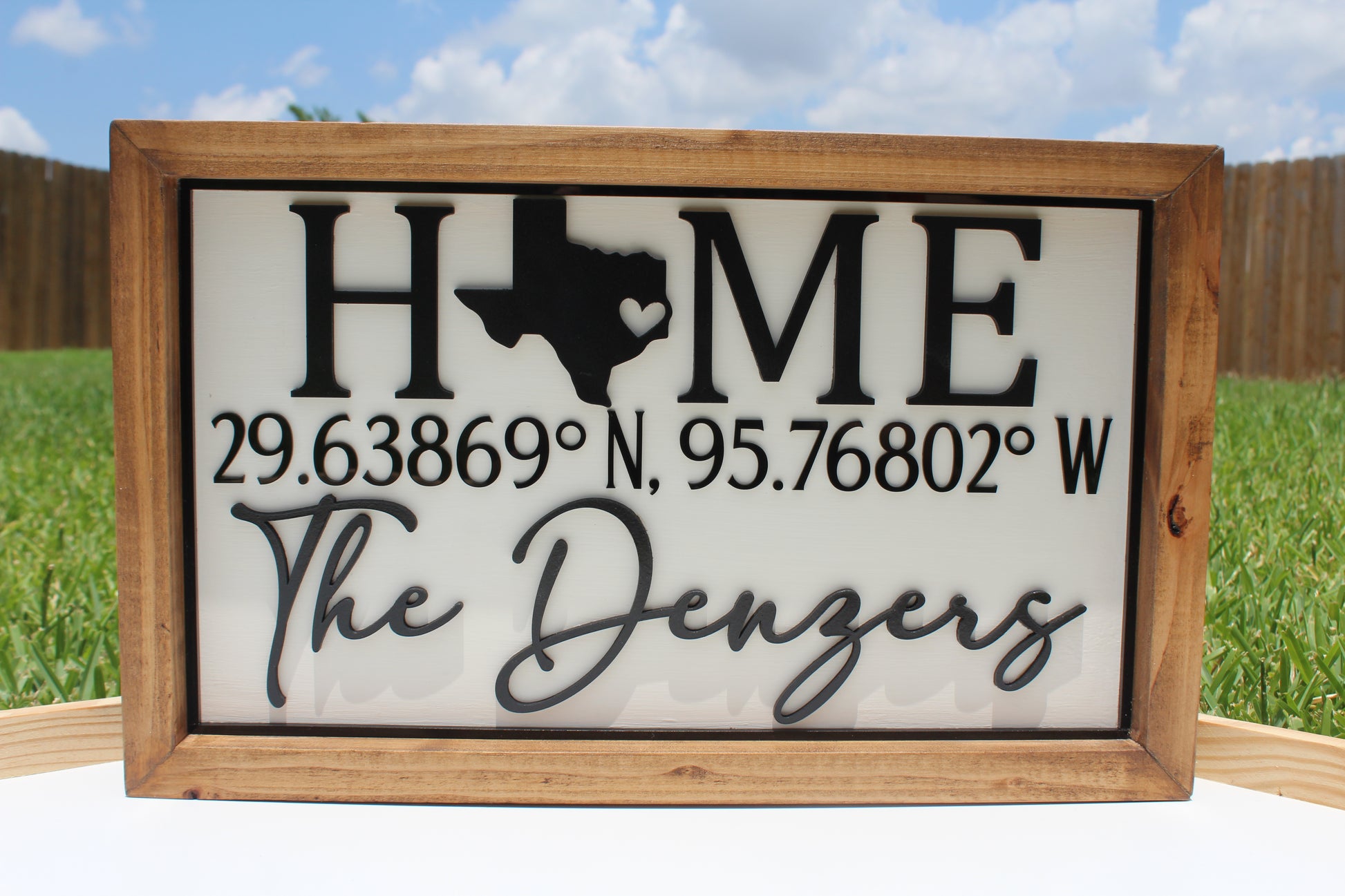 Wooden Coordinate Sign