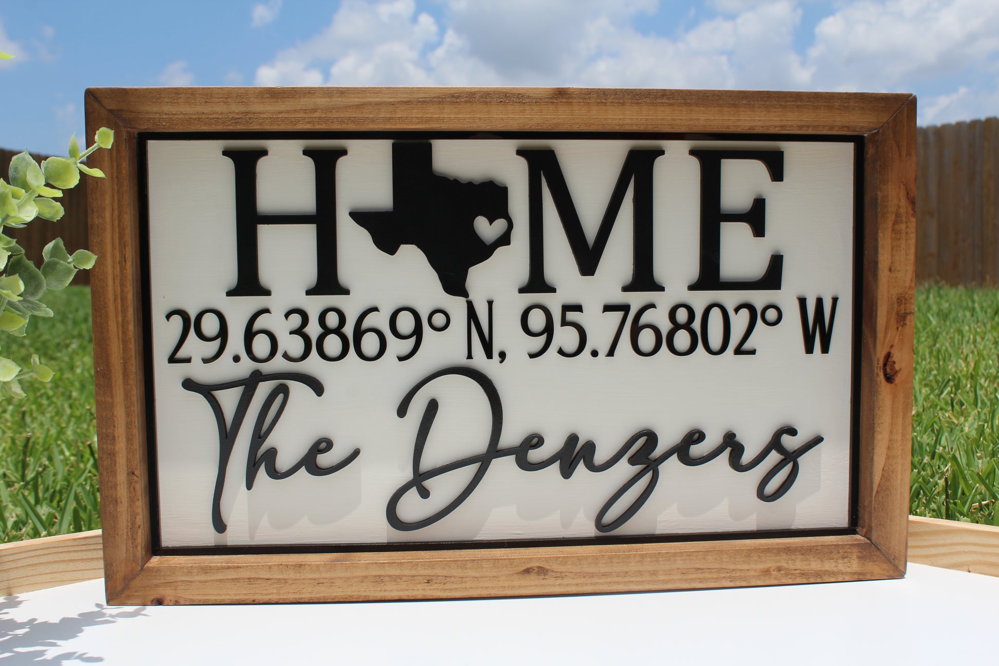 Wooden Coordinate Sign