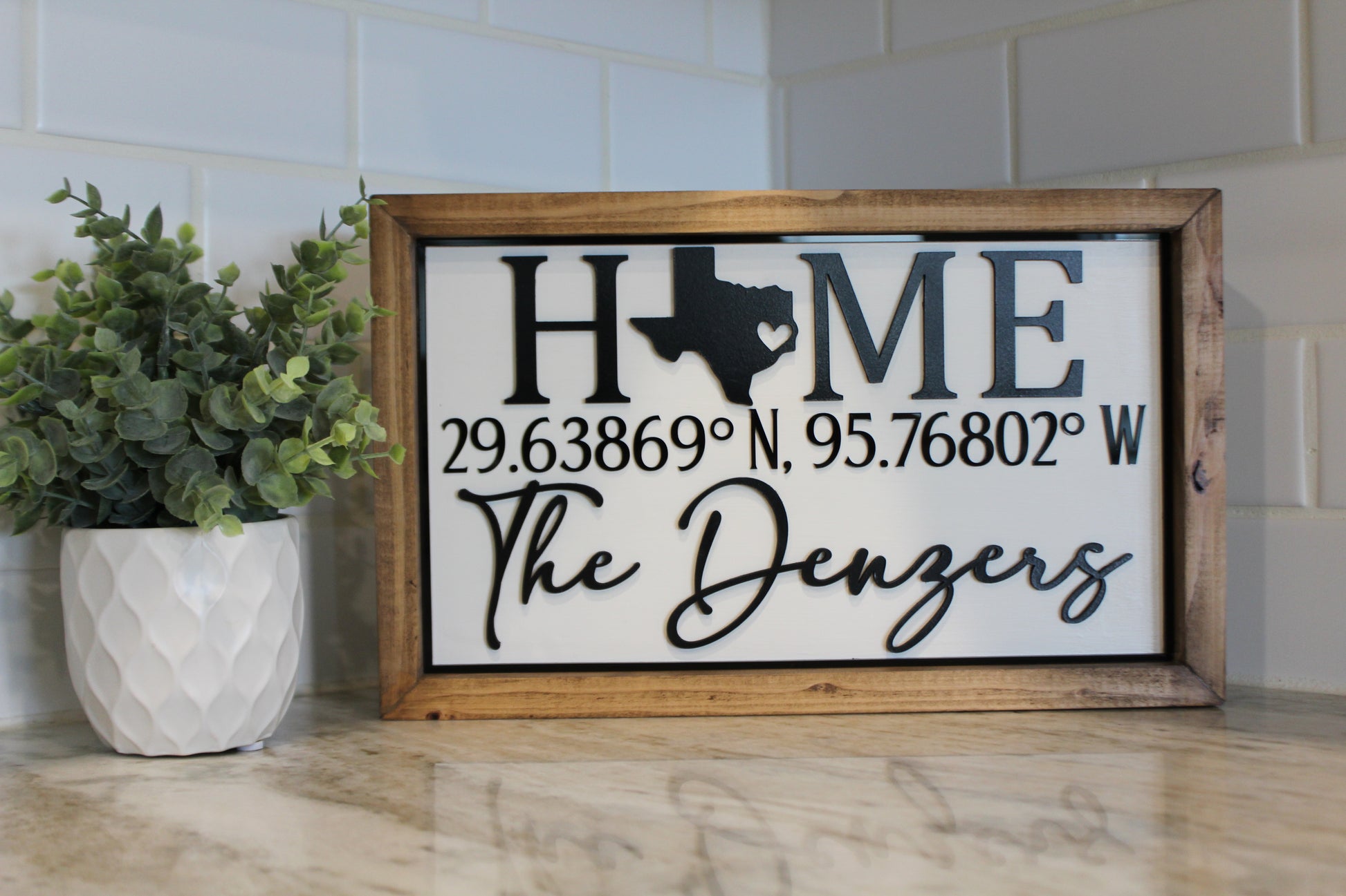 Wooden Coordinate Sign