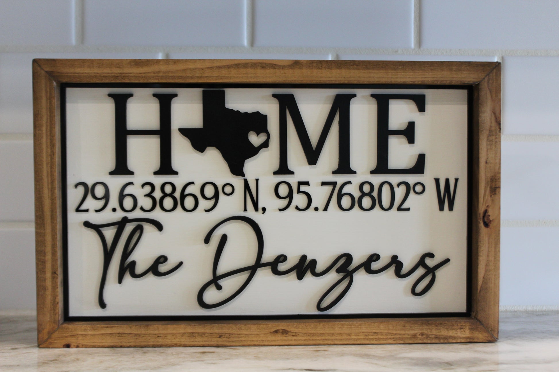 Wooden Coordinate Sign