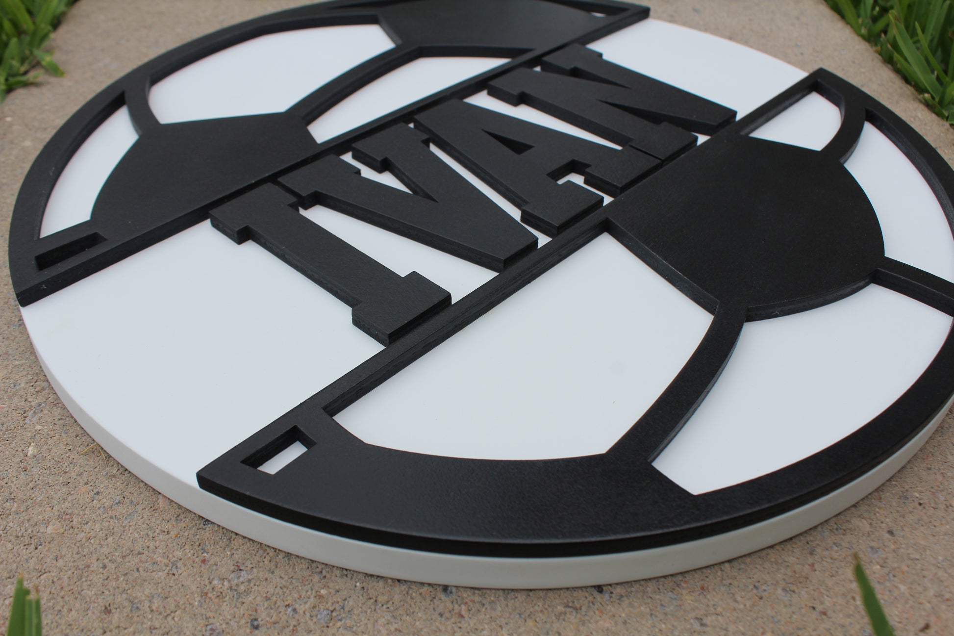 Wooden Soccer Name Signs