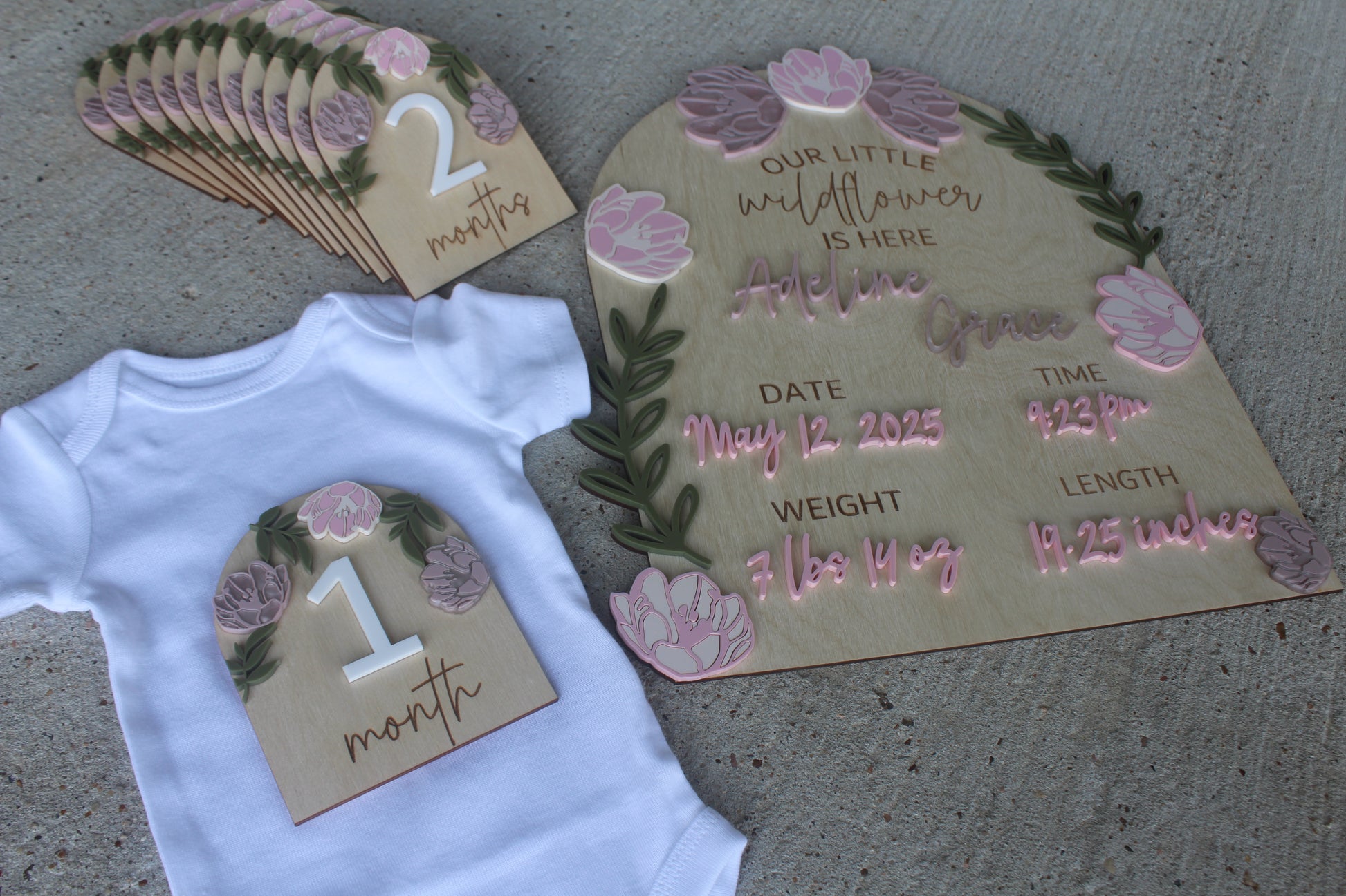 Peony Birth Milestone Set