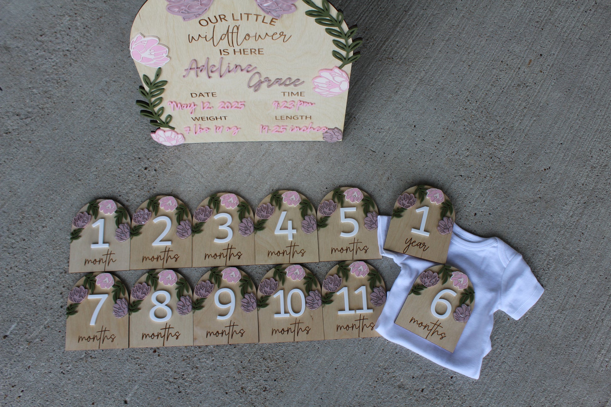 Peony Birth Milestone Set