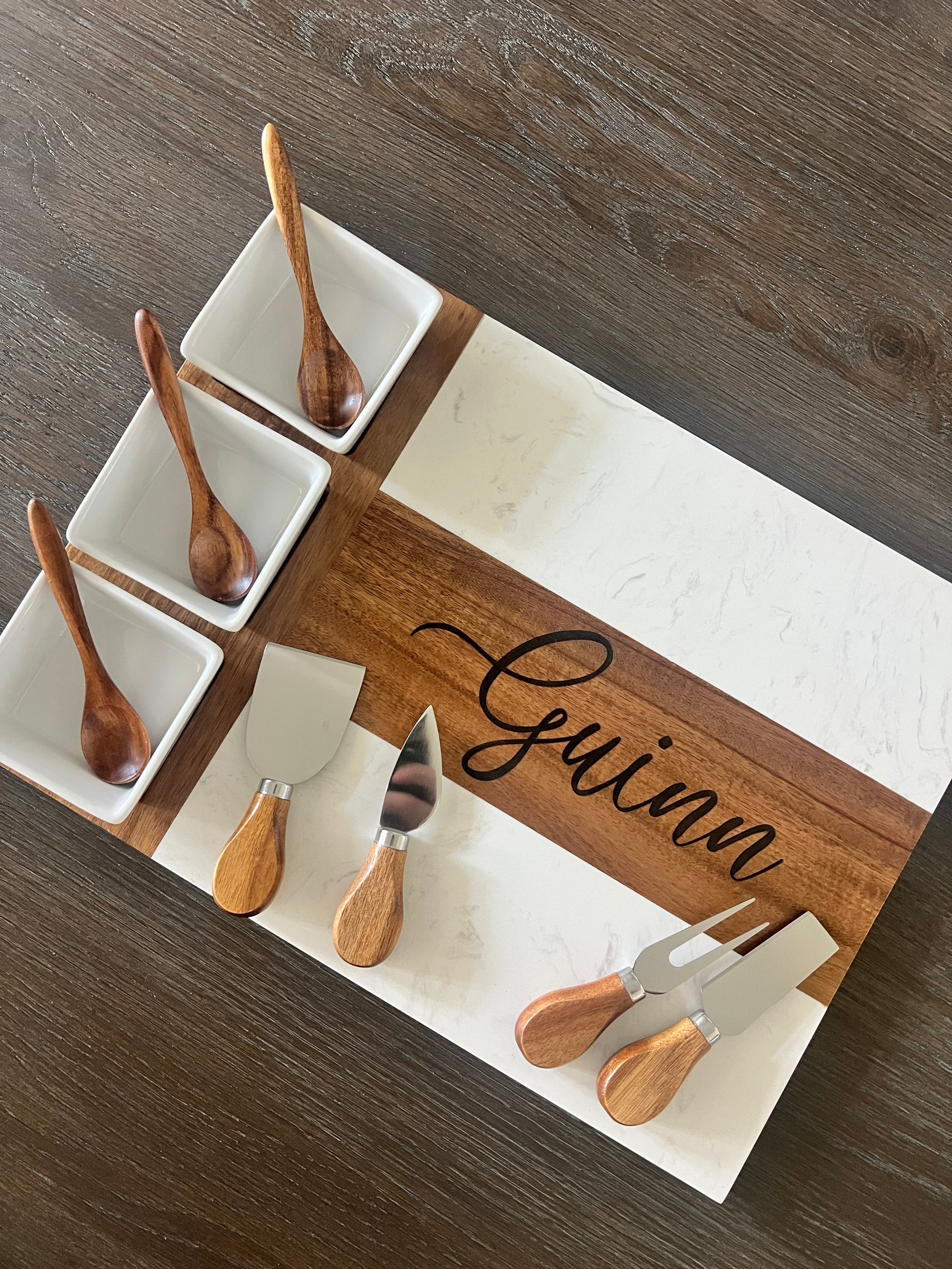 Engraved Charcuterie Board Gift Set