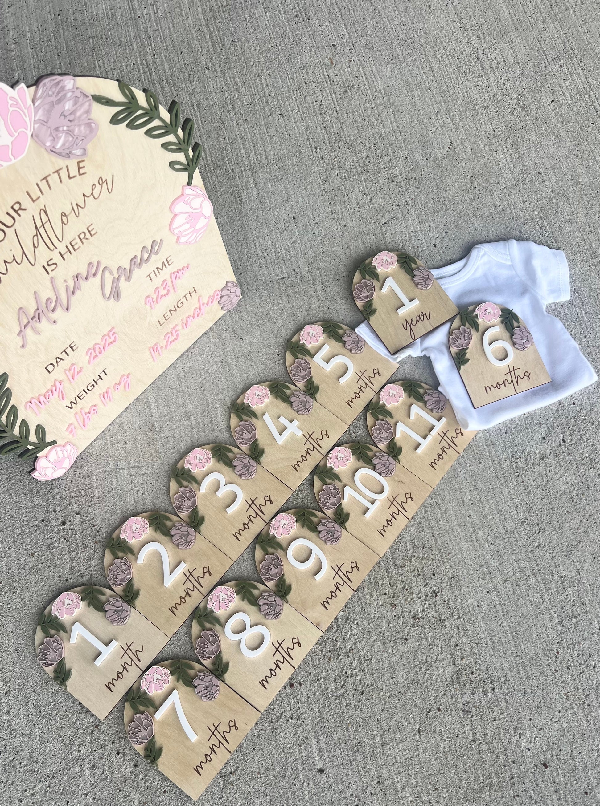 Peony Birth Milestone Set