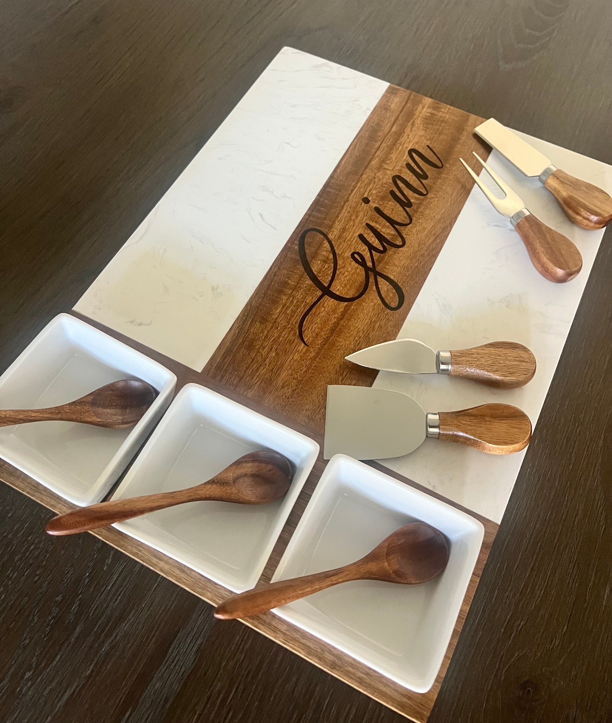 Engraved Charcuterie Board Gift Set