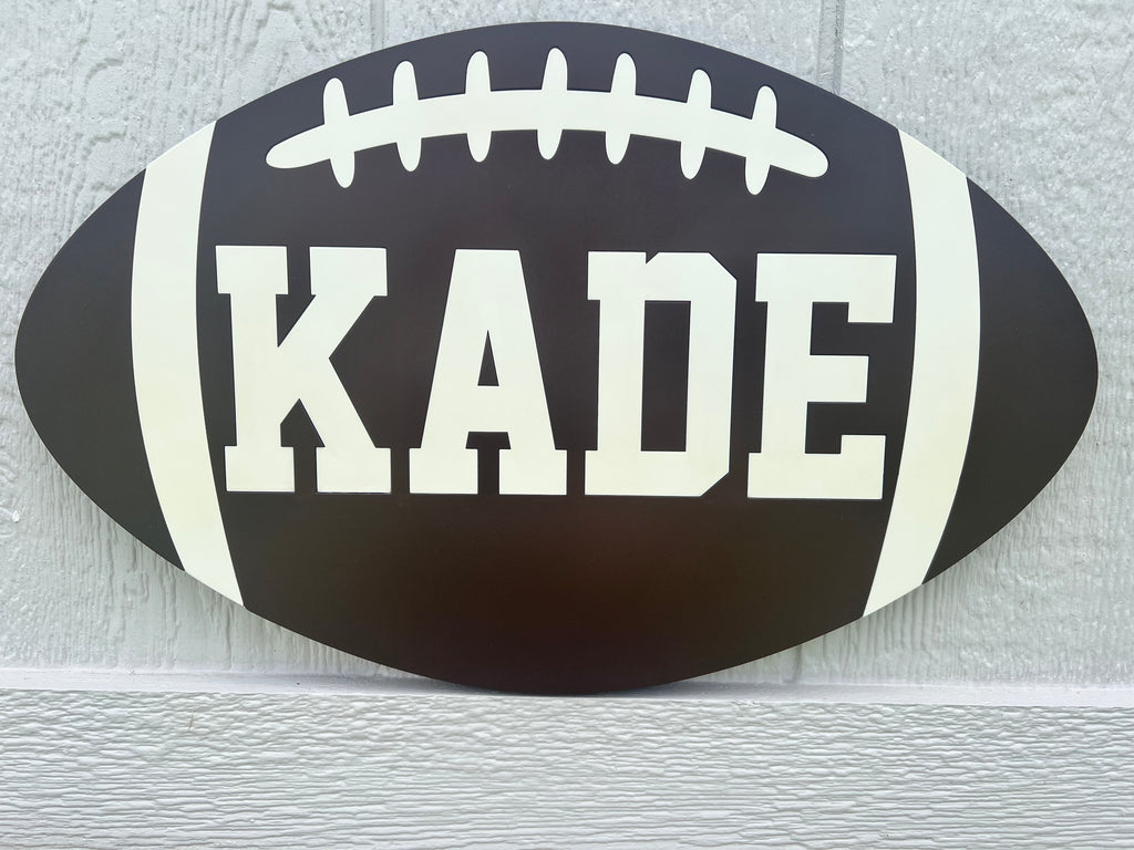 Wooden Football Name Sign