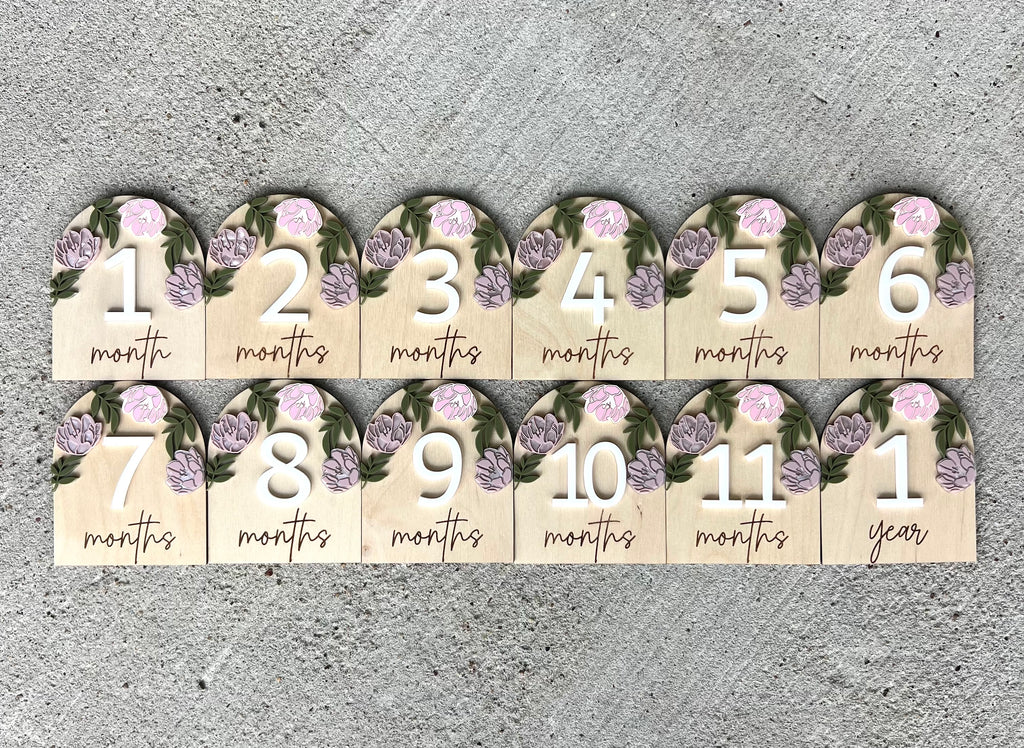 Peony Birth Milestone Set
