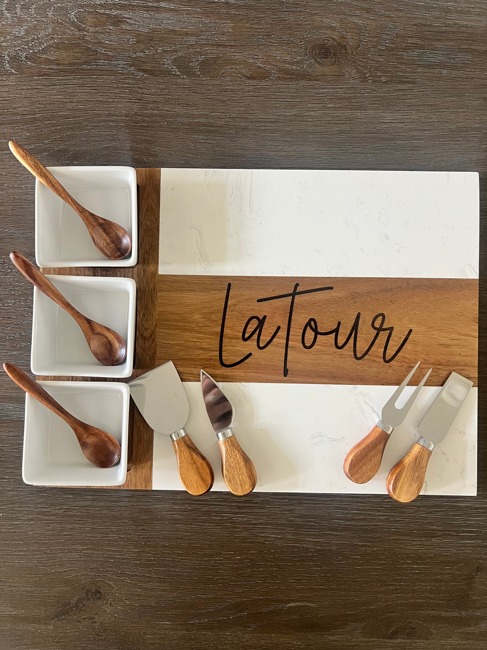 Engraved Charcuterie Board Gift Set