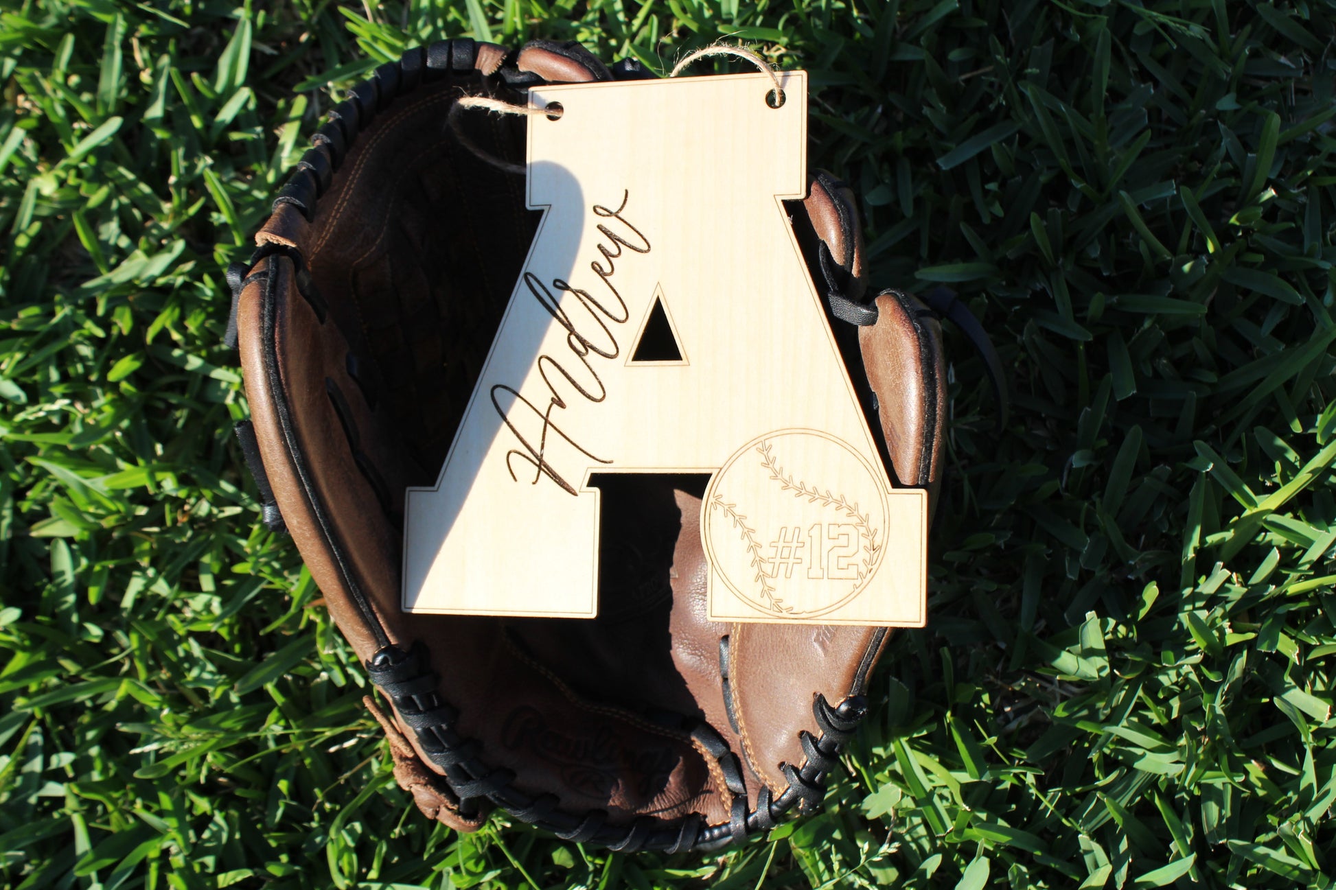 Baseball Letter Sign