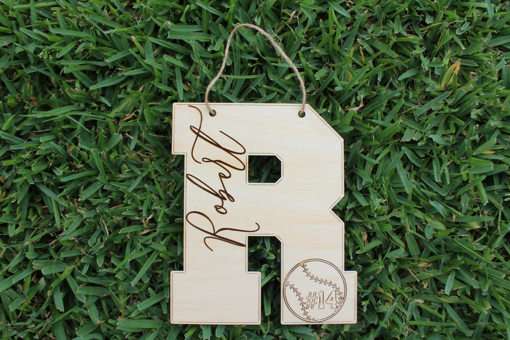 Baseball Letter Sign