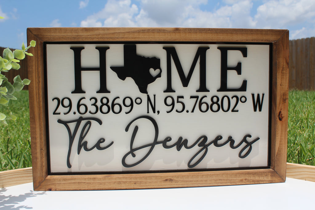 Wooden Coordinate Sign