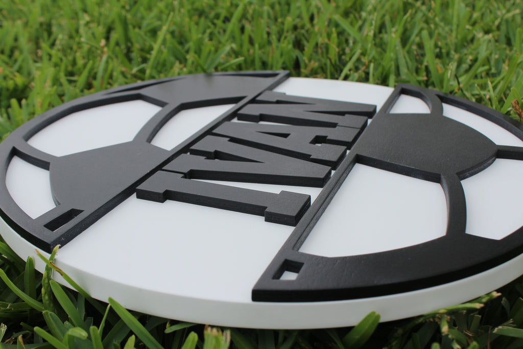 Wooden Soccer Name Signs