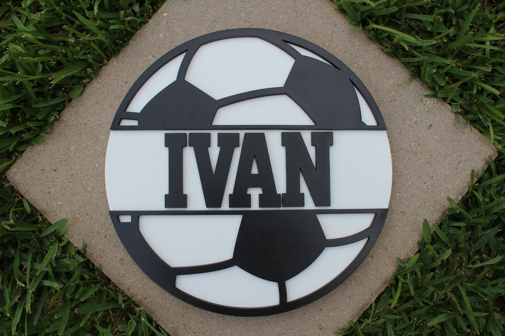 Wooden Soccer Name Signs