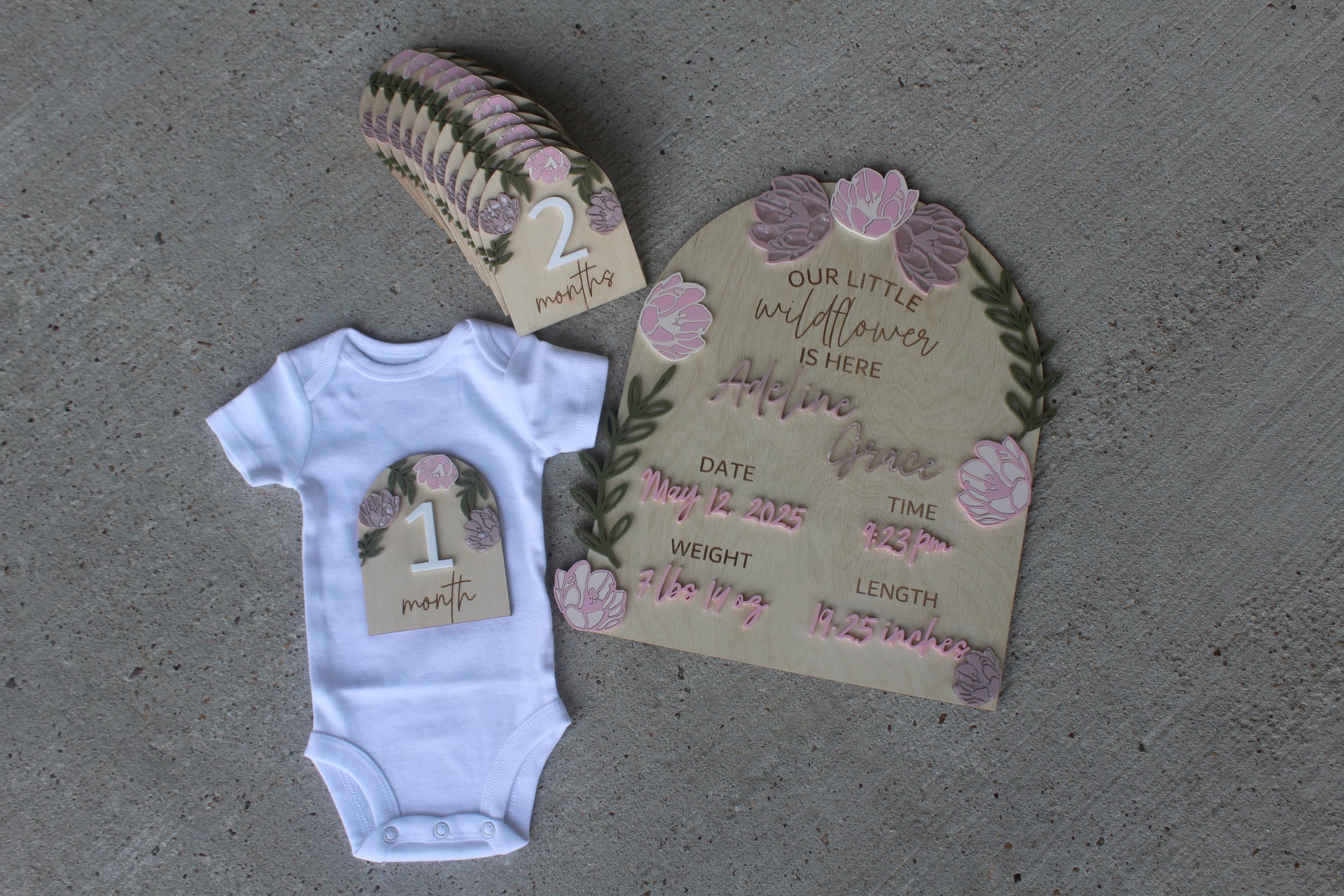 Peony Birth Milestone Set