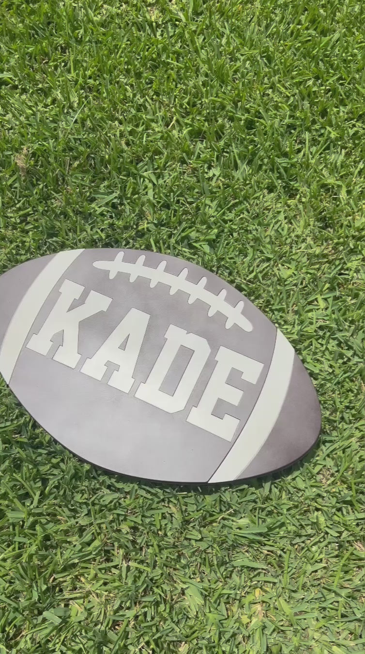 Wooden Football Name Sign